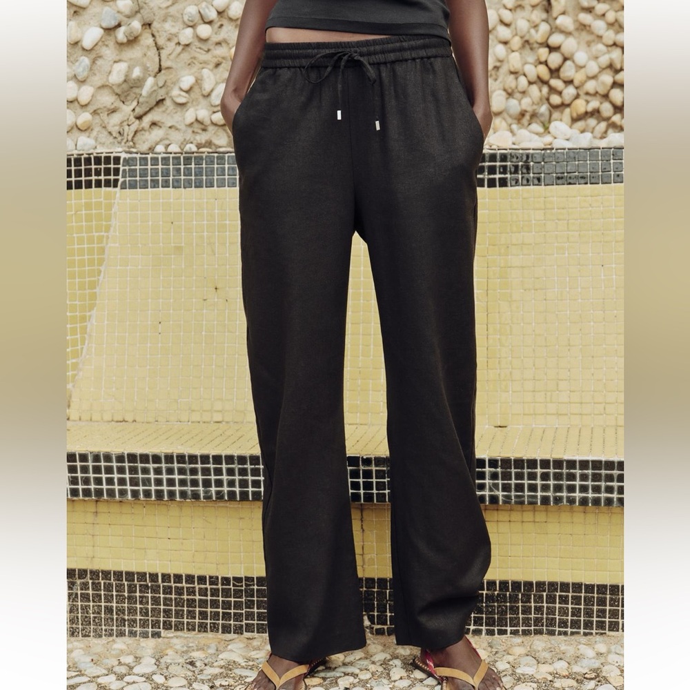 Zara Linen Blend Trousers